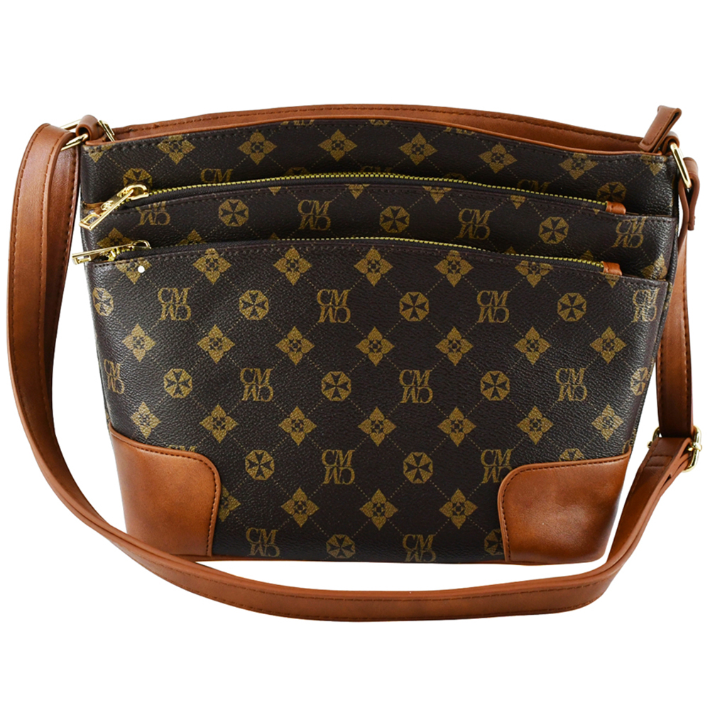 MKP Large Crossbody Bags for Women Monogram Triple Zip Pocket Cross Body  Purses and Handbags
