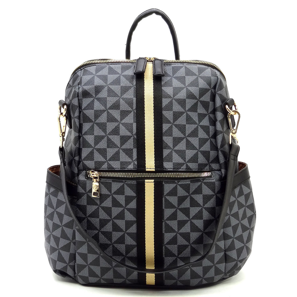Queen Bee Stripe Monogram Convertible Backpack Satchel - New Arrivals -  Onsale Handbag